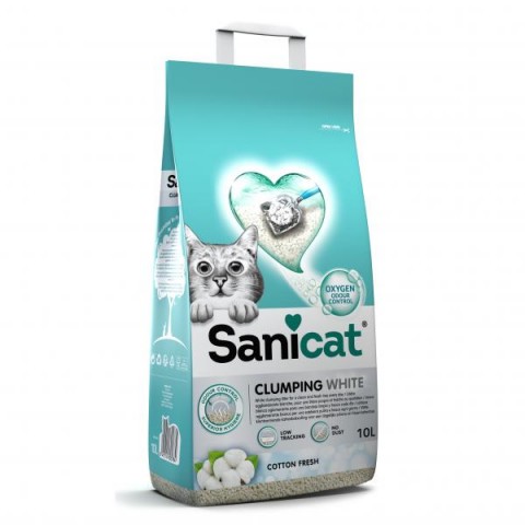 Posip za mačke Sanicat Clumping White 8L